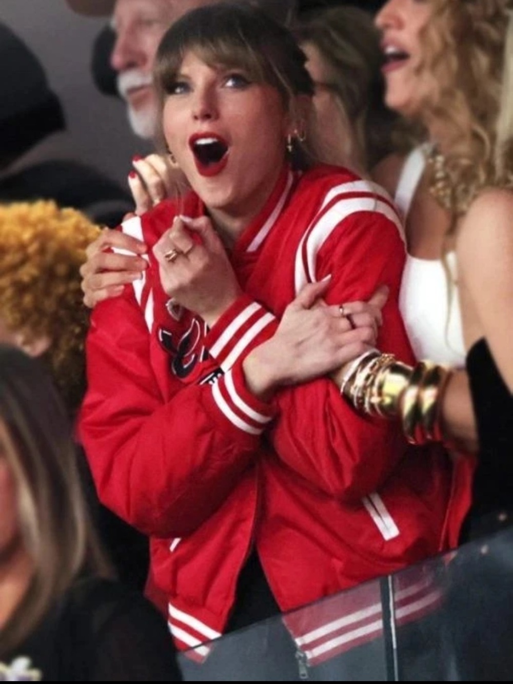 Super Bowl 2024 Taylor Swift Chiefs Jacket Red Satin NEW NWT